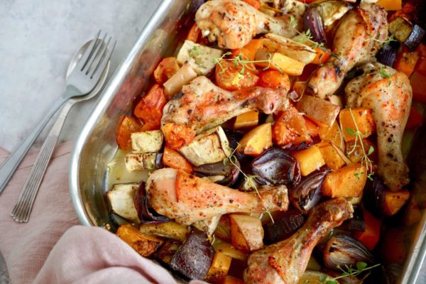 Frijsenborg kyllingefad med tomat, aubergine og græskar