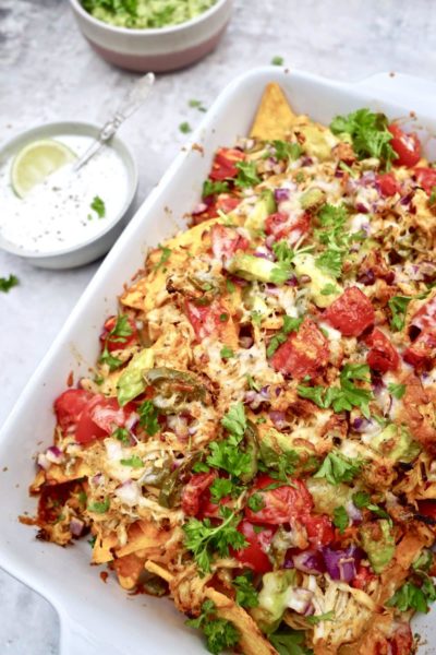 Nachos med frijsenborg pulled chicken
